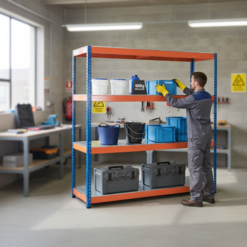 Heavy Duty Industrial Steel Shelving - 1980mm High - 400kg Capacity
