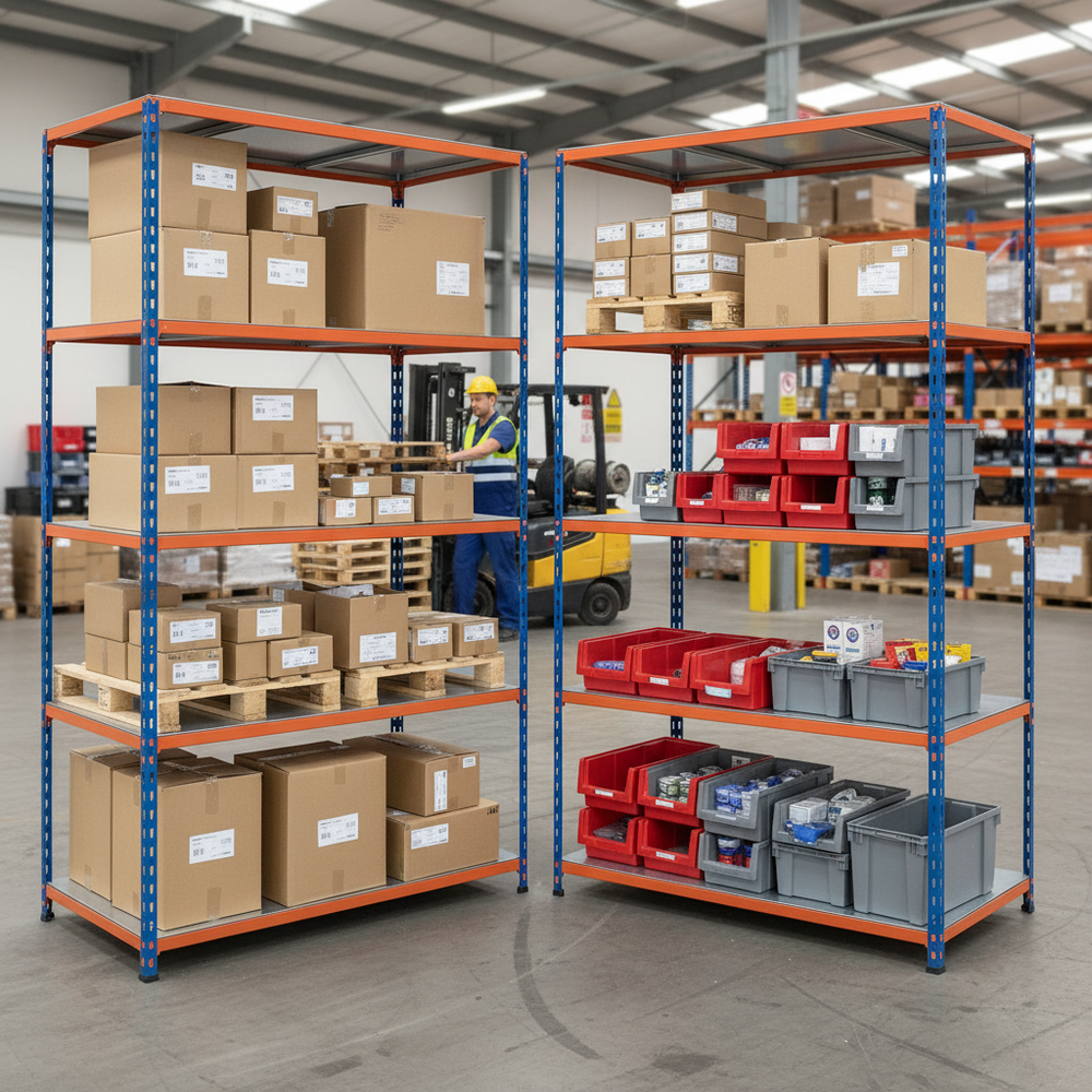 Premium Industrial Shelving - 2440mm High - 340kg Capacity - Steel Construction - Side view