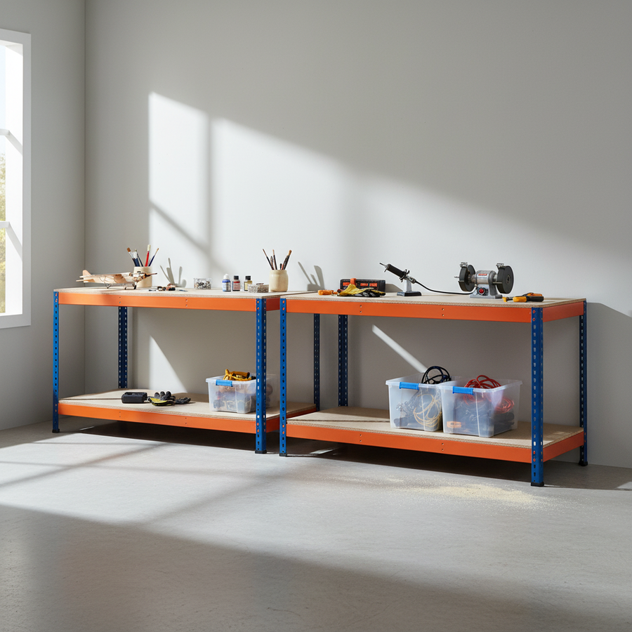 Heavy Duty Workbenches - 915mm High - 400kg Capacity - Chipboard Construction - Front view