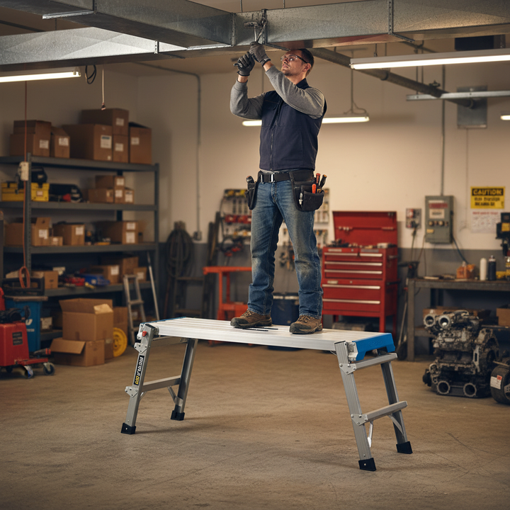 Heavy Duty Work Platform with Slip Resistant Surface and Easy Grip Handle - Front view