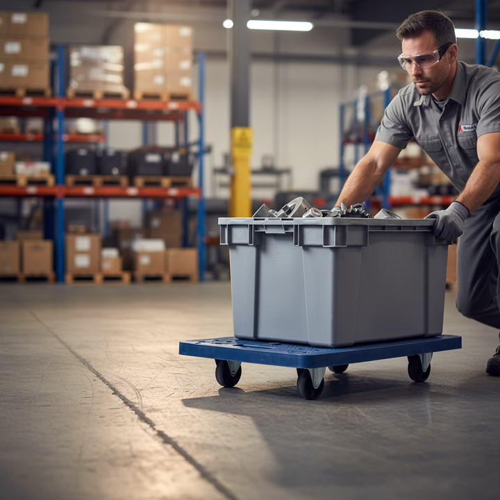 Heavy Duty Plastic Dolly with 100kg Capacity - Lightweight and Maneuverable - Front view