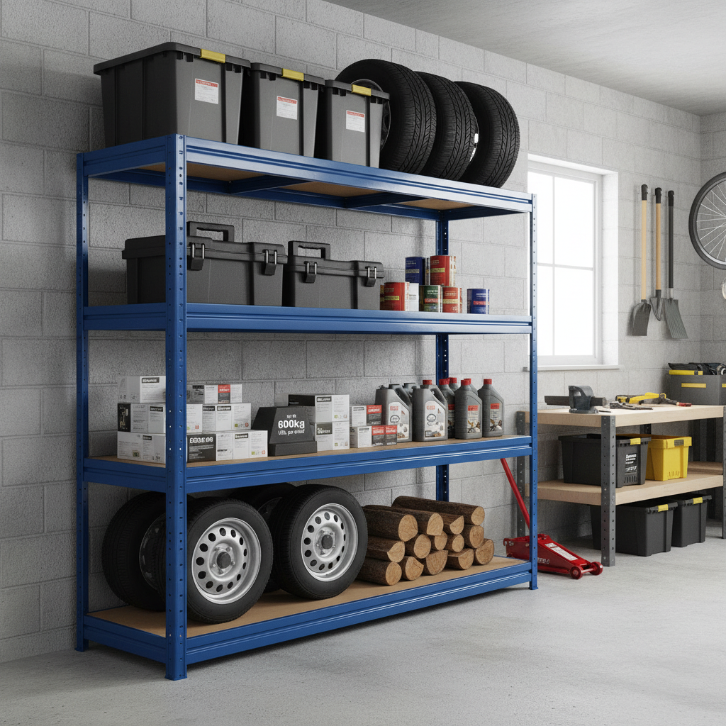 Heavy Duty Garage Shelving - 1770mm High - Supports Up to 600kg - Front view