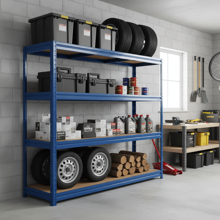 Heavy Duty Garage Shelving - 1770mm High - Supports Up to 600kg - Front view