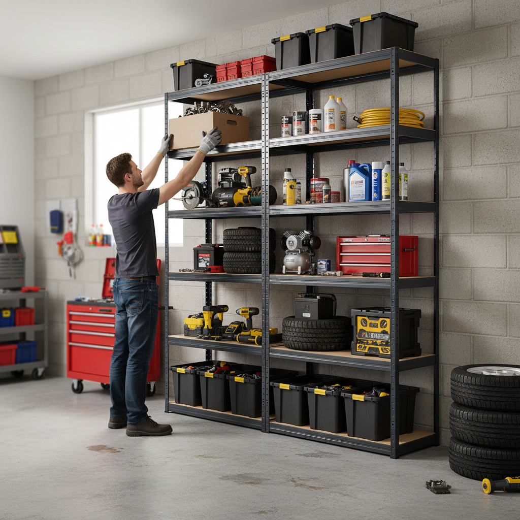 Heavy Duty Garage Shelving - 1800mm High - 325kg Capacity - Grey - Side view