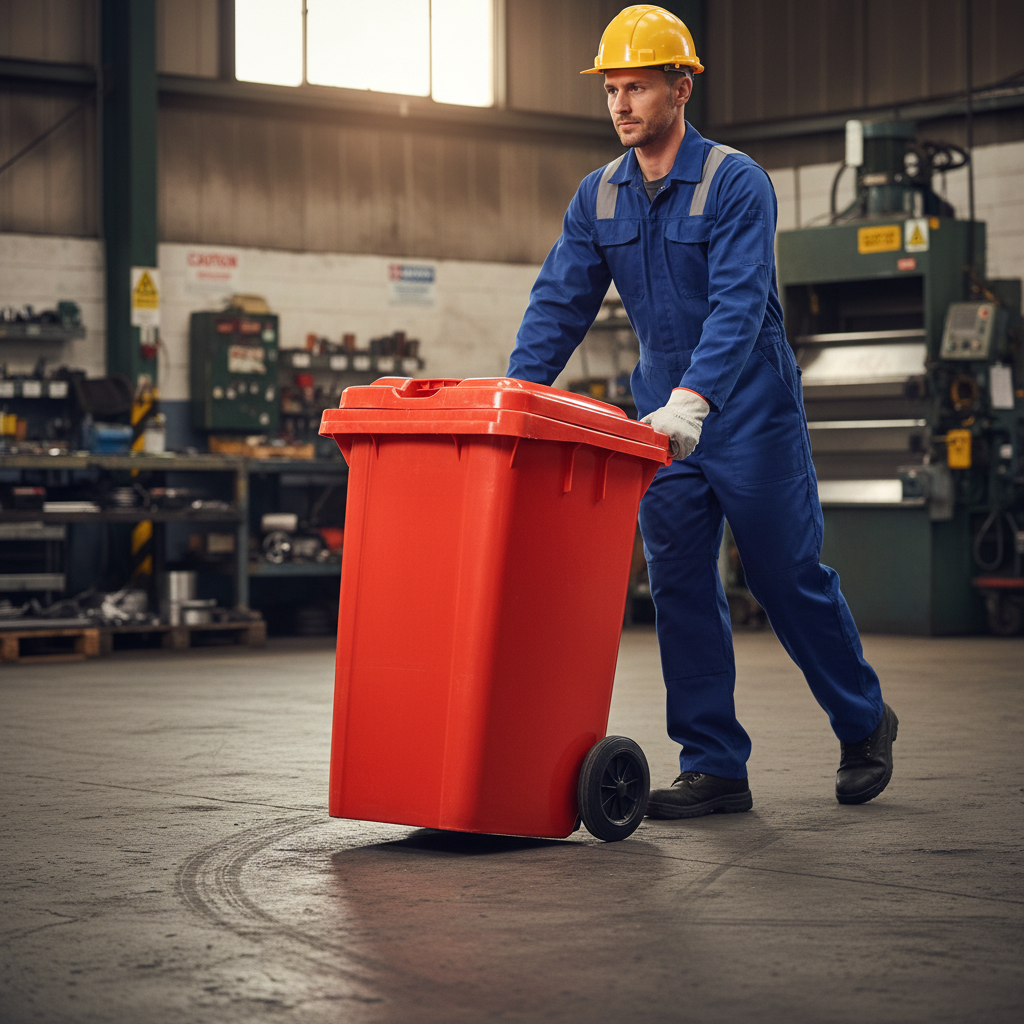Premium Heavy-Duty Wheeled Bin - EN 840 Certified Waste Container - Front view