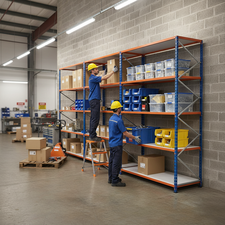 Premium Industrial Shelving - 2440mm High - 200kg Capacity - Melamine - Front view