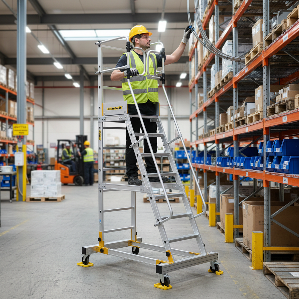 Professional Safety Steps with Locking System for Secure Access - Side view