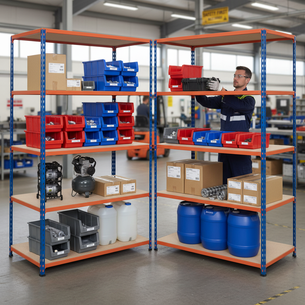 Heavy Duty Industrial Shelving - 2440mm High - 200kg Capacity - Chipboard - Front view