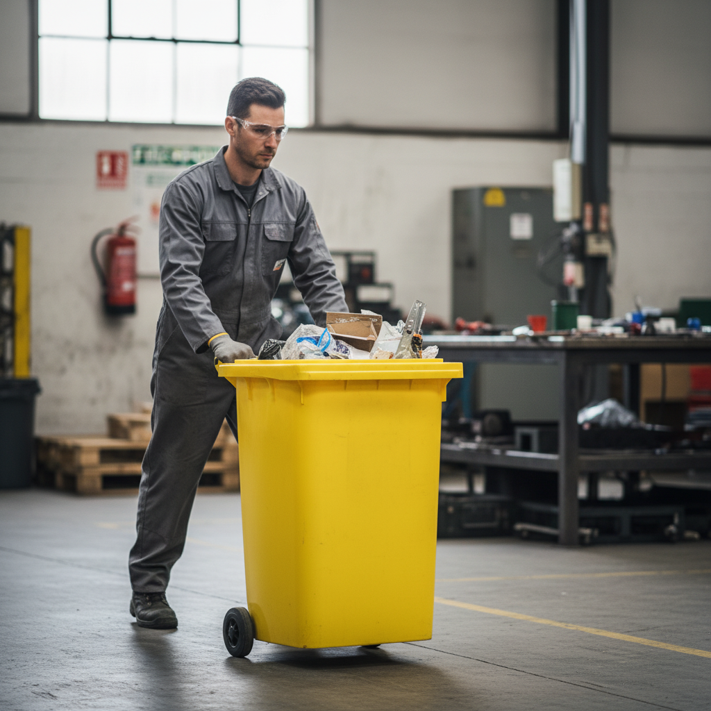 Heavy Duty Wheeled Bin - EN 840 Certified Mobile Waste Container - Front view