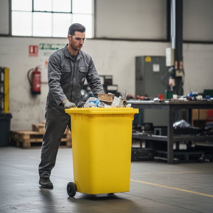 Heavy Duty Wheeled Bin - EN 840 Certified Mobile Waste Container - Front view