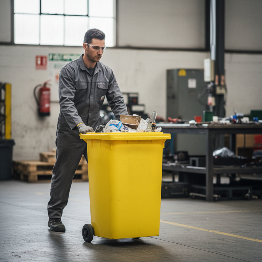 Heavy Duty Wheeled Bin - EN 840 Certified Mobile Waste Container - Front view