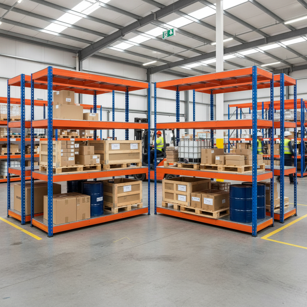 Heavy Duty Industrial Shelving - 1980mm High - 800kg Capacity - Steel - Side view