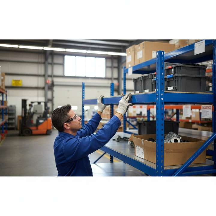 Premium Additional Steel Shelf - Heavy Duty Blue Coated Design - Front view