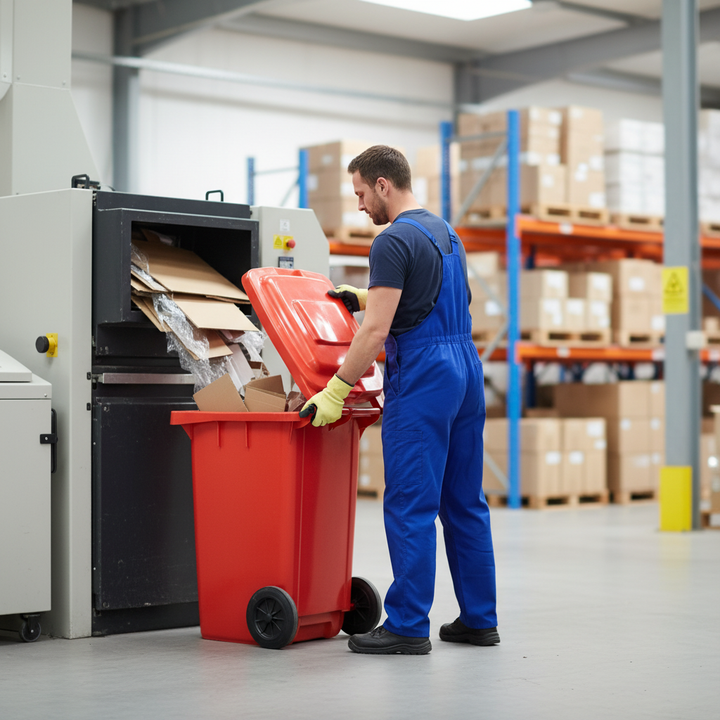 Premium Heavy-Duty Wheeled Bin - EN 840 Certified Waste Container - Side view