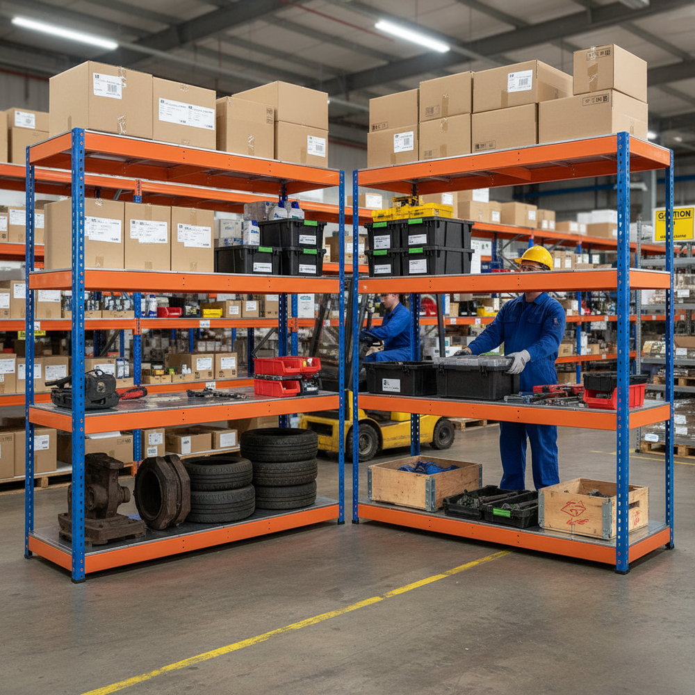 Heavy Duty Industrial Shelving - 1677mm High - 400kg Capacity - Steel Construction - Side view