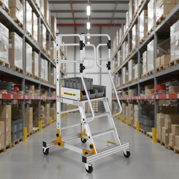 Premium Mobile Steps with Safety Gate for Secure Access
